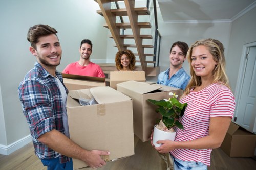 Professional packing and unpacking services in Bow with organized moving boxes