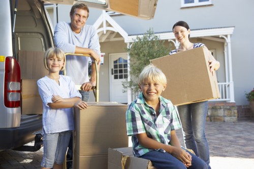 Removal company staff investigating a service issue