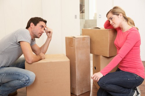 Commercial removals team handling office furniture in Bow